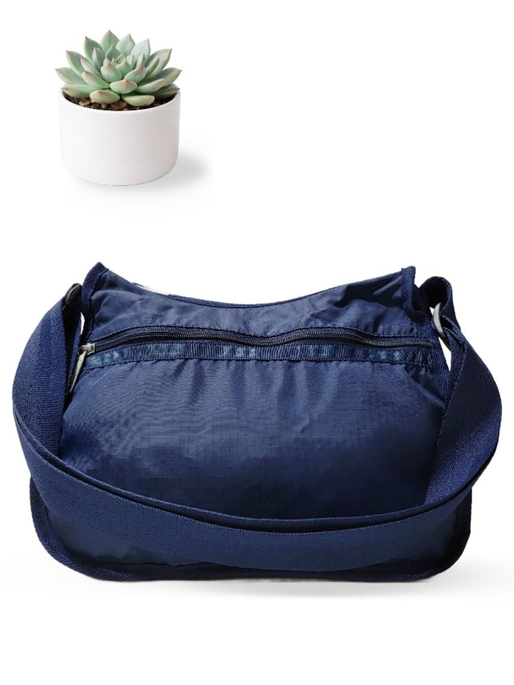 LeSportsac Blue Crossbody Shoulder Bag Ripstop Nylon with Matching Pouch Vintage